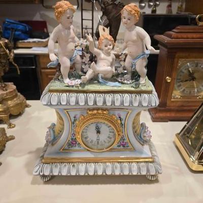 #60834 • Dresden Porcelain Mantel Clock
