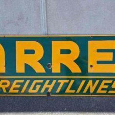 #10102 • Garrett Freightlines Inc Die-Cut Porcelain Sign
