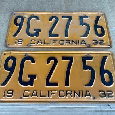 #6506 • Pair of 1932 License Plates
