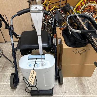 #50538 • (2) Canes & Walker Seat & Scale & (3) Box’s of Medical Supplies
