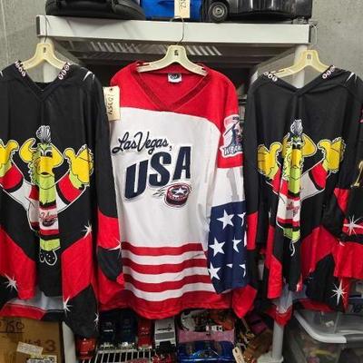 #10772 • (3) Autographed Las Vegas Wranglers Hockey Jerseys
