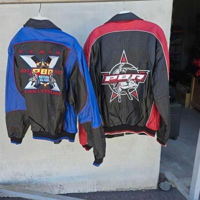 #12030 • (2) Profession Bull Riders Leather Jackets
