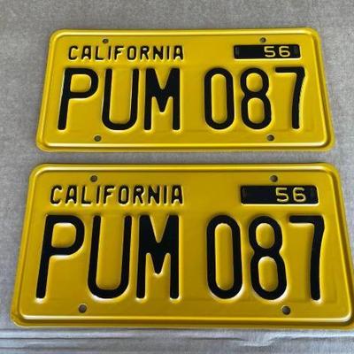 #6516 • Pair of 1956 California License Plates
