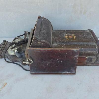 #13006 • Vintage Danish Wooden Wall Telephone
