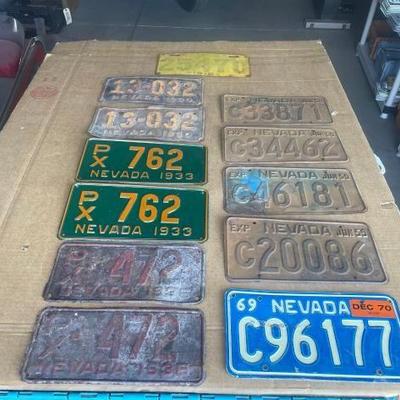 #6542 • 3 Pairs and 6 Nevada License Plates
