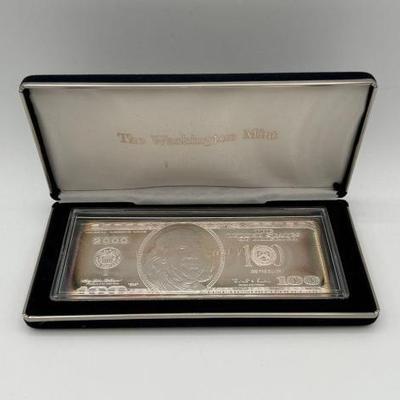 #3070 • 2000 $100 .999 Pure Silver Bar, 4ozt

