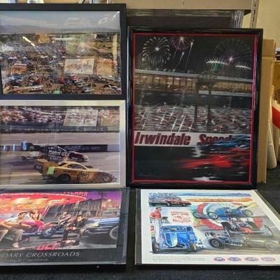 #10632 • (5) Classic Car Art / Paintings
