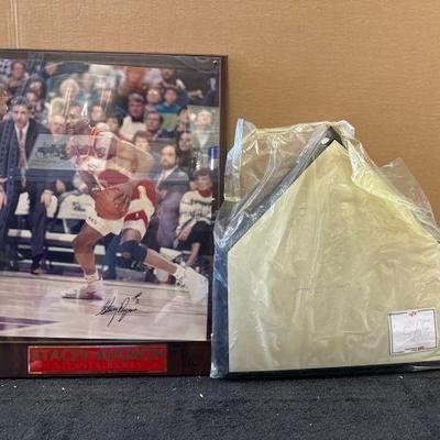 #10328 • Stacey Augmon Atlanta Hawks NBA Art / Memorabilia & Signed Home Plate
