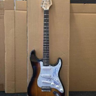 #10520 • The Police Autographed Fender Squier Bullet Electric Guitar
