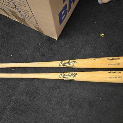 #10786 • (2) Autographed Rawlings Adirondack Wooden Baseball Bats
