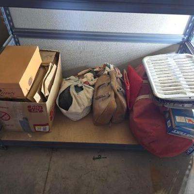 #13110 • Bowling Balls, Tea Pot, Roasting Pan, Dome Tent, Duffel Bag
