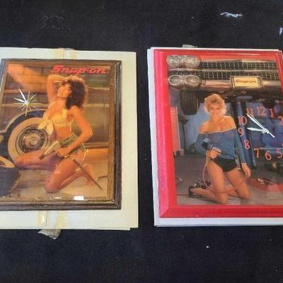 #10048 • (2) Vintage Snap-on Wall Clocks

