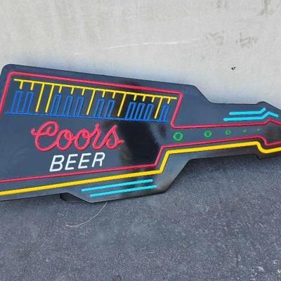 #12228 • Vintage Coors Beer Keytar Neon Sign
