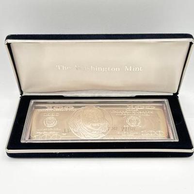 #3126 • 1996 $100 Pure Silver Bar, 4ozt
