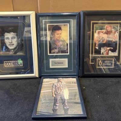 #10350 • (4) Framed Pictures / Artwork With Autographs
