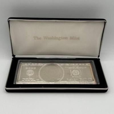 #3108 • 1997 $100 .999 Pure Silver Bar, 4ozt
