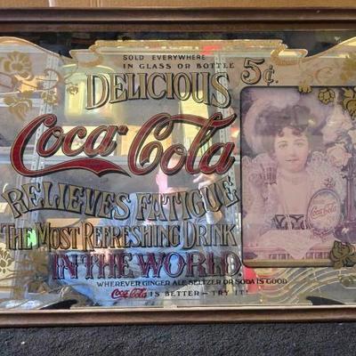#10646 • Delicious 5 Cent Coca Cola Mirror Sign
