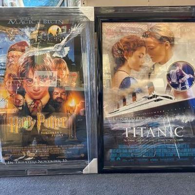 #10618 • (2) Movie Promo Art / Framed Poster with Autographs
