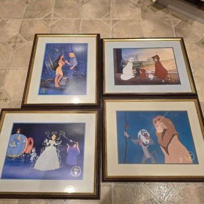 #60820 • (4) Framed Disney Commemorative Lithographs
