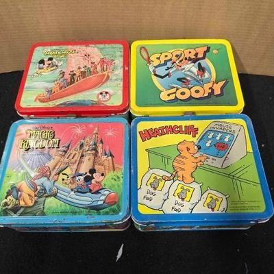 #10424 • (4) Vintage Metal Lunch Boxes
