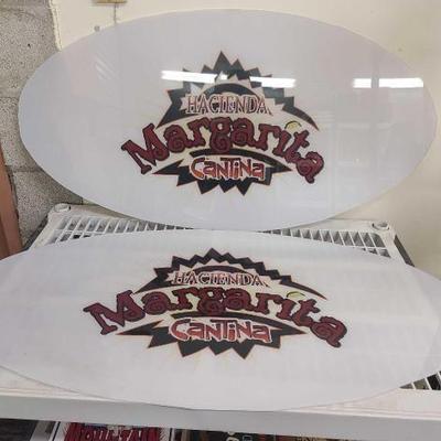 #1008 • (2) Hacienda Margarita Cantina Plexiglass Signs
