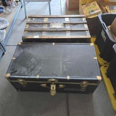 #12150 • (2) Vintage Wooden Trunks
