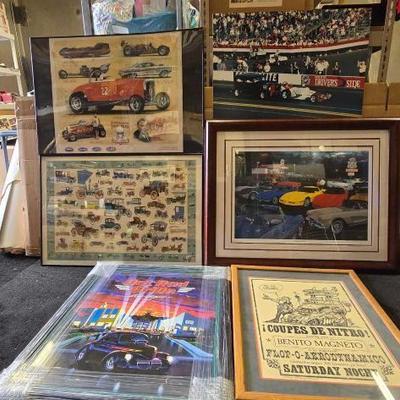 #10636 • (6) Classic Car Art Hot Rod Grille Art With Autograph
