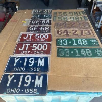#6558 • 7 Pairs of License Plates
