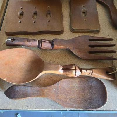 #13526 • Glass Cups, Crystal cups Wood and utensils & More
