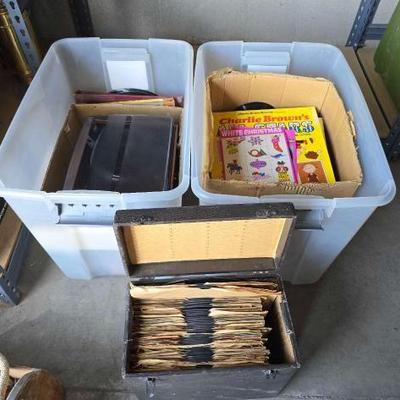 #13042 • Record Player and Vinyl Albums
