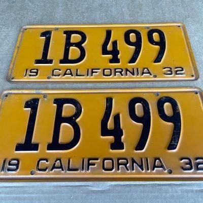 #6504 • Pair of 1932 License Plates
