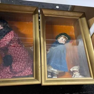 #10164 • 2 Framed Dolls
