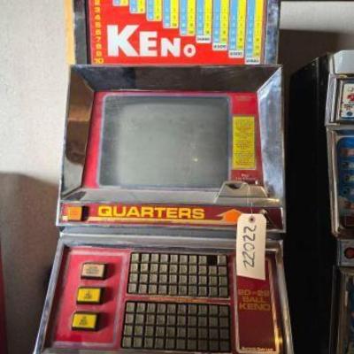 #22022 • KENo 20 or 22 ball Keno Quarter Slot Machine
