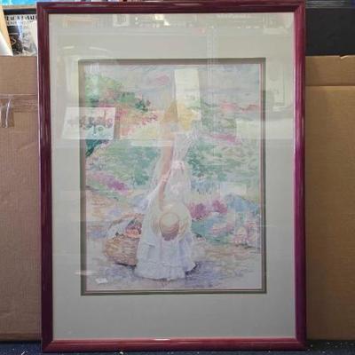 #10694 • Art / Painting of a Woman in a field with a basket
