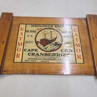 #1014 • Mayflower Brand Cape Cod Cranberries Wooden Sign
