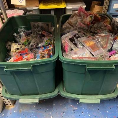 #20724 • 2 Totes of Pez Candy Dispenser and Happy Meal Toys
