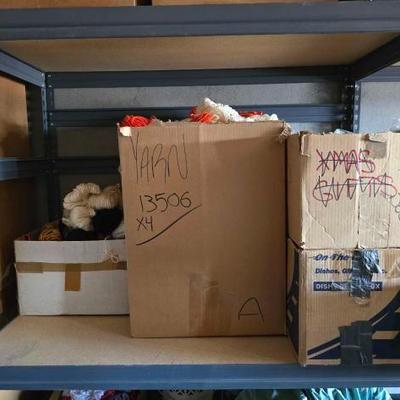 #13506 • 2 Boxes Of Yarn & 2 Boxes Of Stuffed Animals

