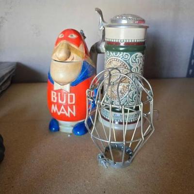 #12008 • (2) Steins and (1) Metal Lamp Guard
