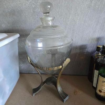 #12154 • Glass Show Globe in Stand with Stopper
