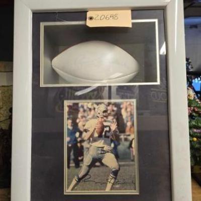 #20648 • Roger Staubach Sign football in picture framed
