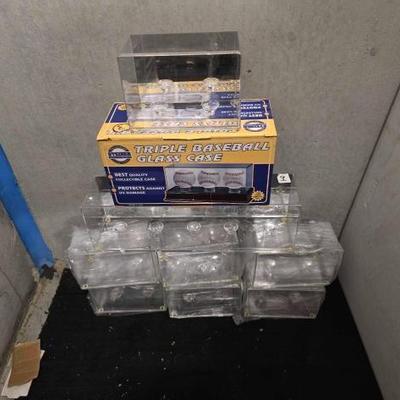 #10770 • (9) Assorted Baseball Display Cases
