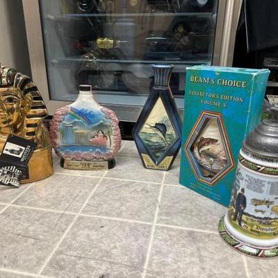 #50614 • 4 decanters 1 beer Stein
