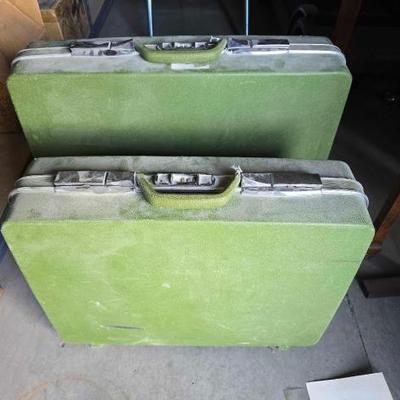 #13058 • (2) Vintage Travel Master Suitcases
