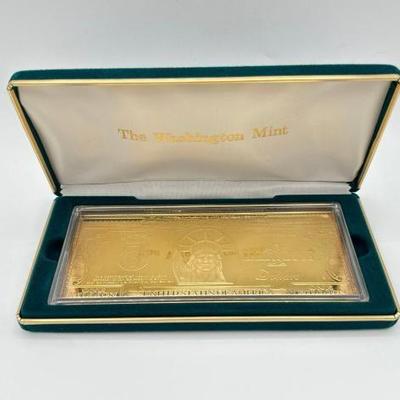 #3062 • 2000 One Billion Dollar .999 Pure Silver Layered in Pure 24k Gold, 4ozt
