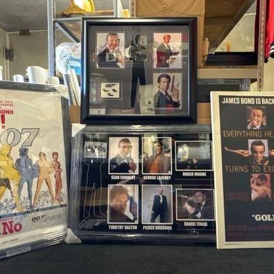 #10624 • (4) 007 Autographed Movie Art / promotional Art
