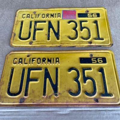 #6520 • Pair of 1956 California License Plates
