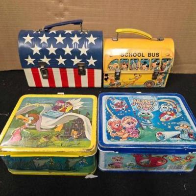 #10426 • (4) Vintage Metal Lunch Boxes
