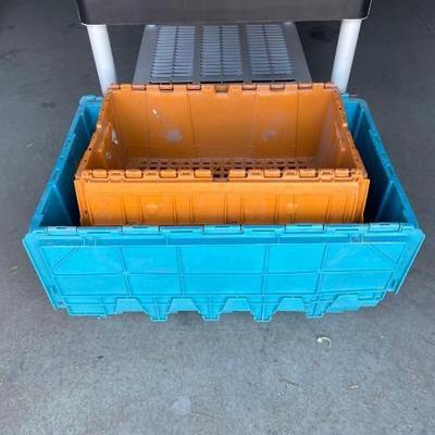 #6592 • 5 Plastic Totes with Locking Lids
