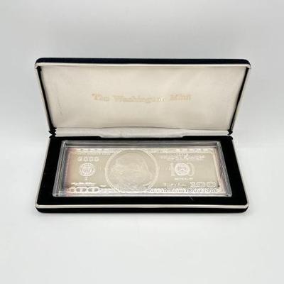 #3094 • 2000 One Hundred Dollar .999 Pure Silver Bar, 4ozt
