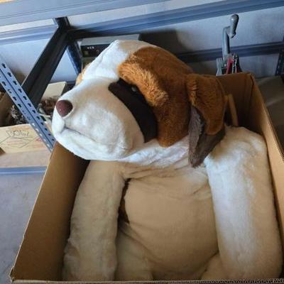 #13086 • Giant Stuffed St. Bernard with Stool
